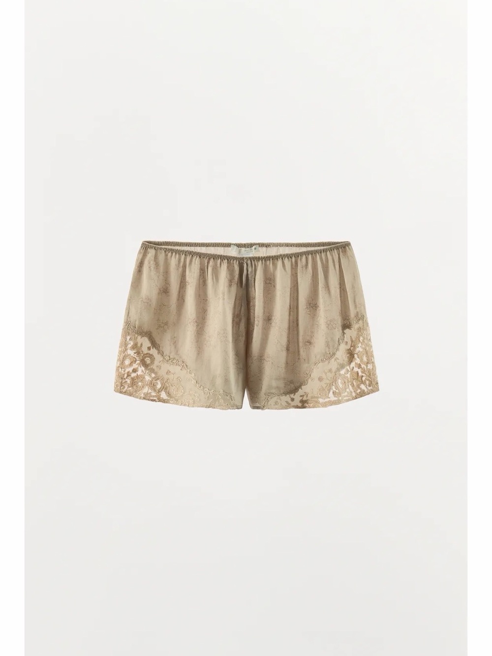 ZARA SET EMBROIDERED CAMISOLE TOP AND SHORTS BEIGE SMALL - Picture 9 of 13